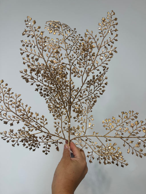 27"L Metallic Fern Leaf Spray Gold XS244308 - DecoExchange