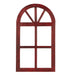 20.75"H X 12"W Arched Wood Window Antique Red AP037450
