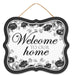 10.5"Lx9"H Mdf Welcome To Our Home Sign Black/Gray/White AP736702 - DecoExchange®