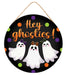 10.5"Dia Hey Ghosties Sign Blk/Wht/Org/Lime/Prpl AP7408A9 - DecoExchange®