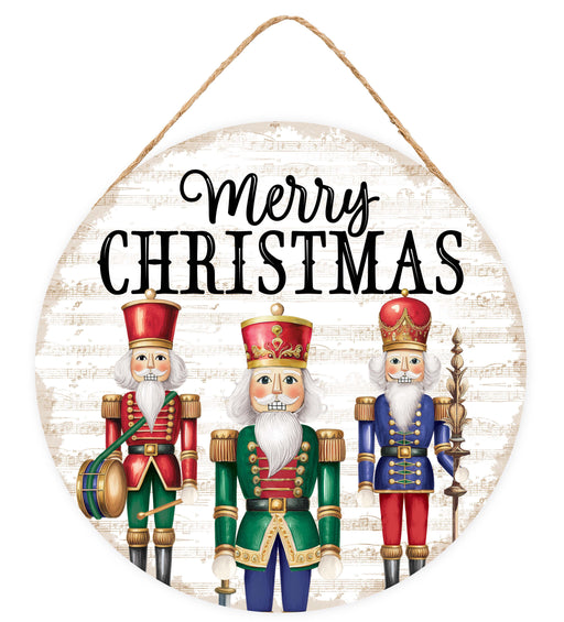 10.5"Dia Merry Christmas W/Nutcrackers Black/Red/Emerald/Blue AP7423A5 - DecoExchange®