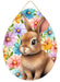 12"H X 9"L Bunny W/Florals Egg Sign Multi AP7430F4 - DecoExchange®