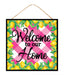 10"Sq Welcome To Our Home W/Lemons Sign Hot Pink/Ylw/Grn/Wht/Blk AP7446H4
