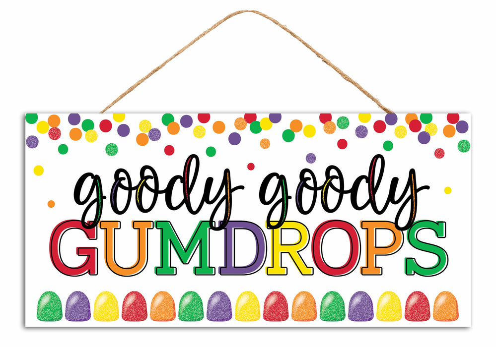 12.5"L X 6"H Glttr Goody Goody Gumdrops Wht/Blk/Red/Grn/Orn/Ppl AP7881 - DecoExchange®