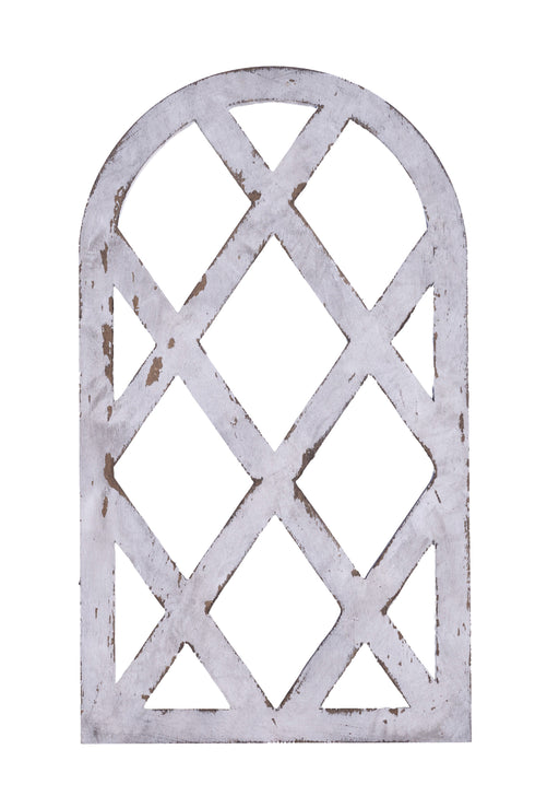 20"H X 11.5"W Arched Lattice Window Antique Grey AW992410