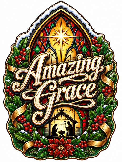 Amazing Grace Christmas, PS-W-0030, 12in Sign For Wreath, Wood Wreath Sign - DecoExchange®