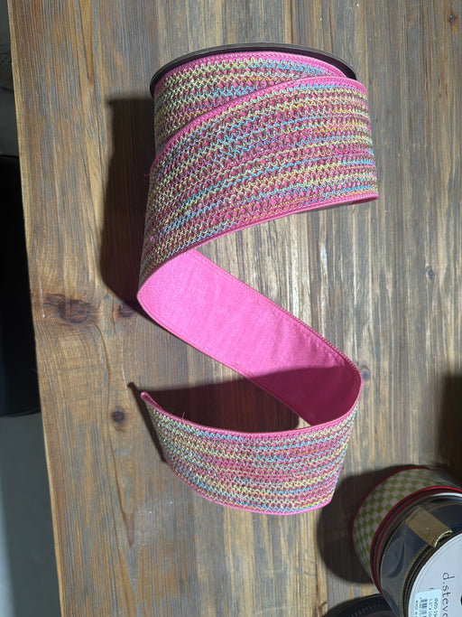 3” X 10Yds Metallic Spring Lace Dupion, Pink 05-2150 - DecoExchange®