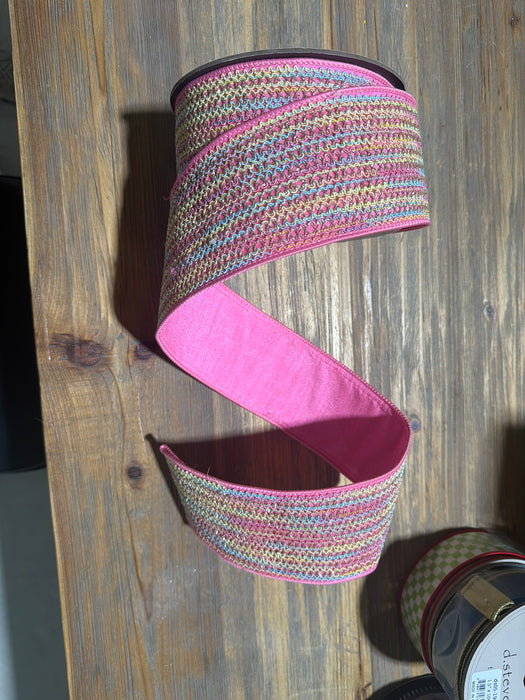 3” X 10Yds Metallic Spring Lace Dupion, Pink 05-2150 - DecoExchange®