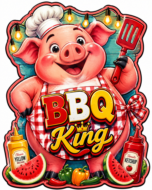 BBQ King, PS-W-0050, 12in Sign For Wreath, Wood Wreath Sign