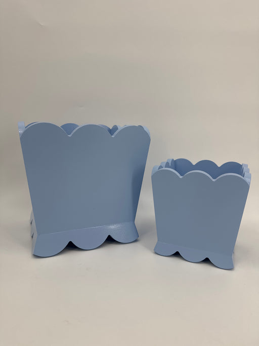 8" Scalloped Blue Planter 4659016 - DecoExchange®