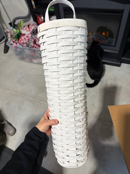 Long John Woven Wall Bskt-White Wash-18Lx6W IPM10520