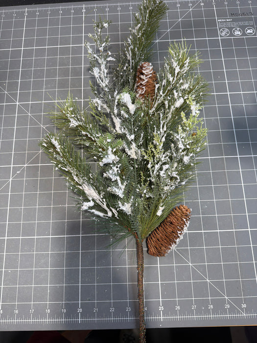 Mixed Pine &amp; Cone Spray 30" with Snow 39624