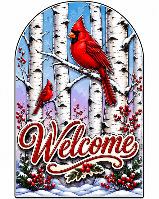 Cardinal Arch, PS-W-0071, 12in Sign For Wreath, Wood Wreath Sign - DecoExchange®