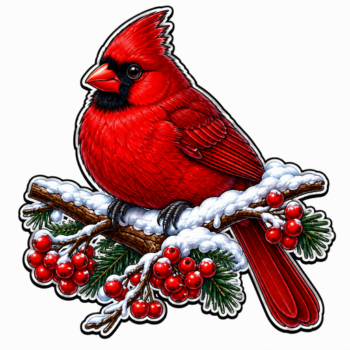 Cardinal on Branch, PS-W-0070, 12in Sign For Wreath, Wood Wreath Sign - DecoExchange®