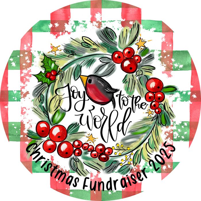 Christmas 2025 Fundraiser Ornament, ChristmasFund-W-0001, 5.5" Wood Round - DecoExchange®