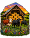 Cow Barn, PS-W-0032, 12in Sign For Wreath, Wood Wreath Sign