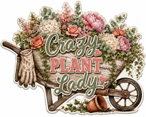 Crazy Plant Lady, PS-W-0017, 12in Sign For Wreath, Wood Wreath Sign