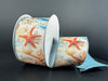 Dbl Sided Starfish-Shells Tidepool/Dsty Blu Dupioni Back, 2.5"X10Y D43612-40-15 - DecoExchange®