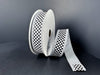 Double Sided: Black-White Checks/Silver Glitter Back-Edge, 1"X10Y D56614-10-16