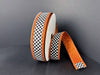 Double Sided: Black-White Checks/Orange Glitter Back-Edge, 1"X10Y D56614-10-19