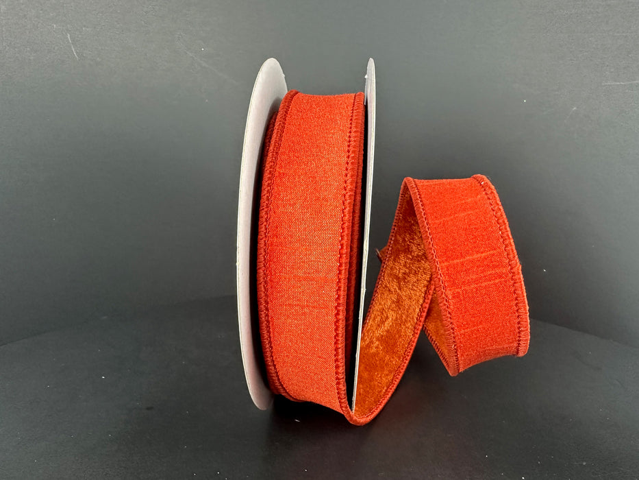 Rust Velvet/Rust Dupioni Back, 1"X10Y D61618-10-31