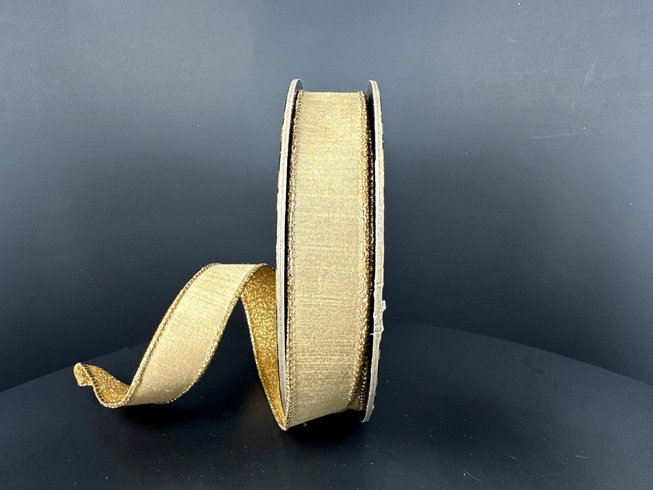Gold Lush Velvet/Gold Glitter Back, 1"X10Y D62602-10-15