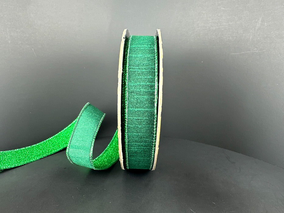 Emerald Lush Velvet/Emerald Glitter Back, 1"X10Y D62602-10-17