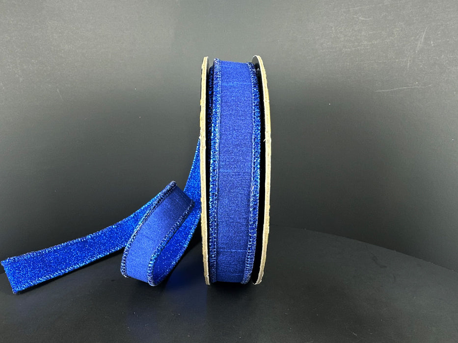 Royal Blue Lush Velvet/Royal Blue Glitter Back, 1"X10Y D62602-10-25