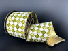 Moss Watercolor Square Harley Check/Gold Metallic Back, 4"X10Y D73639-04-08