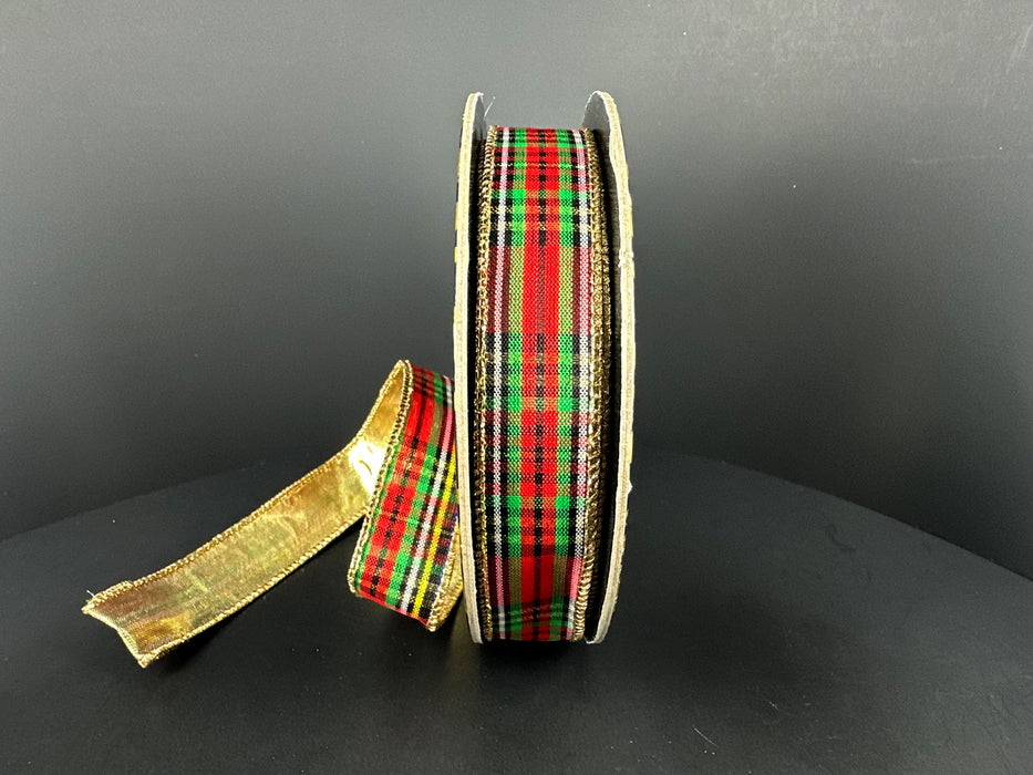 Tartan Plaid/Gold Back, 1"X10Y D73649-10-25