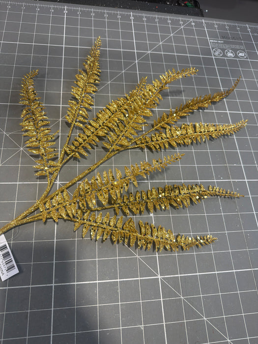 Christmas Small Fern Spray 3 Stems Gold 60971