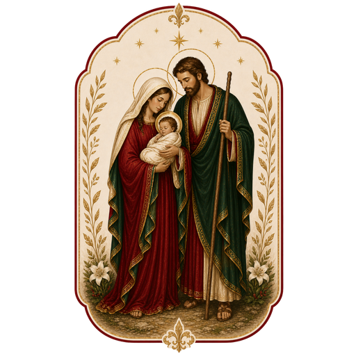 Holy Family Christmas Sign, DBJ-W-0004, 12in Sign For Wreath, Wood Wreath Sign