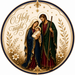 Round Holy Family Christmas Sign, DBJ-W-0005, 12in Sign For Wreath, Wood Wreath Sign