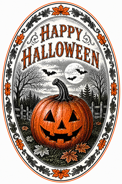 Happy Halloween Oval Jack-O-Lantern, DBJ-W-0018, DBJ-W, 12in Sign For Wreath, Wood Wreath Sign