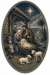 Nativity Oval, DBJ-W-0026, DBJ-W, 12in Sign For Wreath, Wood Wreath Sign