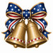 Patriotic Double Bells, DBJ-W-0027, DBJ-W, 12in Sign For Wreath, Wood Wreath Sign