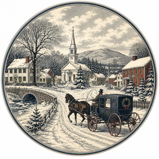 Winter Village Round No Text, DBJ-W-0029, DBJ-W, 12in Sign For Wreath, Wood Wreath Sign