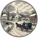 Winter Village Round No Text, DBJ-W-0029, DBJ-W, 12in Sign For Wreath, Wood Wreath Sign