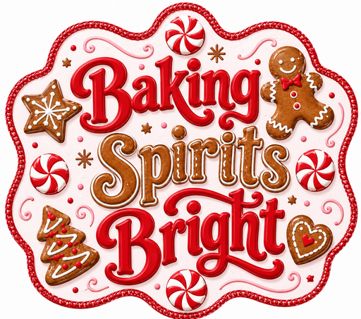 Baking Spirits Bright, Christmas Sign, Winter Sign, DBJ-W-0034, 12in Sign For Wreath, Wood Wreath Sign