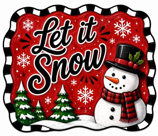 Let it Snow Snowman Check, DBJ-W-0048, 12in Sign For Wreath, Wood Wreath Sign - DecoExchange®