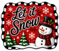 Let it Snow Snowman Check, DBJ-W-0048, 12in Sign For Wreath, Wood Wreath Sign - DecoExchange®