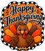 Happy Thanksgiving Turkey Check, DBJ-W-0050, 12in Sign For Wreath, Wood Wreath Sign - DecoExchange®