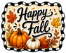 Happy Fall Check Marquee, DBJ-W-0052, 12in Sign For Wreath, Wood Wreath Sign - DecoExchange®