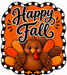 Happy Fall Turkey Check, DBJ-W-0054, 12in Sign For Wreath, Wood Wreath Sign - DecoExchange®