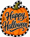 Happy Halloween Pumpkin Check, DBJ-W-0056, 12in Sign For Wreath, Wood Wreath Sign - DecoExchange®