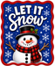 Let it Snow Snowman Blue, DBJ-W-0059, 12in Sign For Wreath, Wood Wreath Sign - DecoExchange®