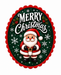 Merry Christmas Santa Oval, DBJ-W-0061, 12in Sign For Wreath, Wood Wreath Sign - DecoExchange®