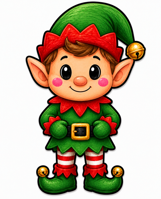 Christmas Elf, DBJ-W-0062, 12in Sign For Wreath, Wood Wreath Sign - DecoExchange®