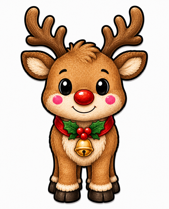 Rudolph the Red-Nosed Reindeer, DBJ-W-0063, 12in Sign For Wreath, Wood Wreath Sign - DecoExchange®