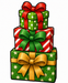 Stacked Christmas Gifts, DBJ-W-0064, 12in Sign For Wreath, Wood Wreath Sign - DecoExchange®